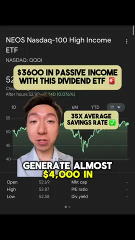 Here’s how this monthly dividend ETF called QQQI can be great passive income for investors. 📚 This high dividend fund has a dividend nearly 35 times the average savings account. ✅ #stocks #investing #stockmarket #dividends #passiveincome 