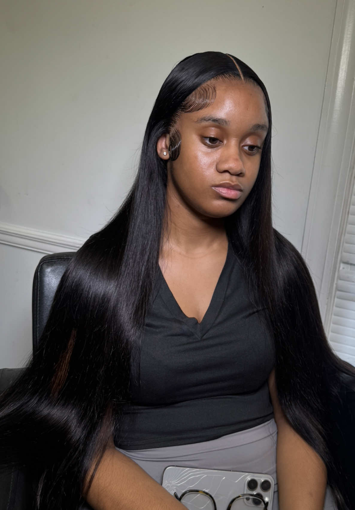 @Her Hair Collection has the best wigs 🤏🏽 such a seamless melt 😮‍💨  #fyp #wiginfluencer #straightwigs #bussdown #frontalwiginstall 