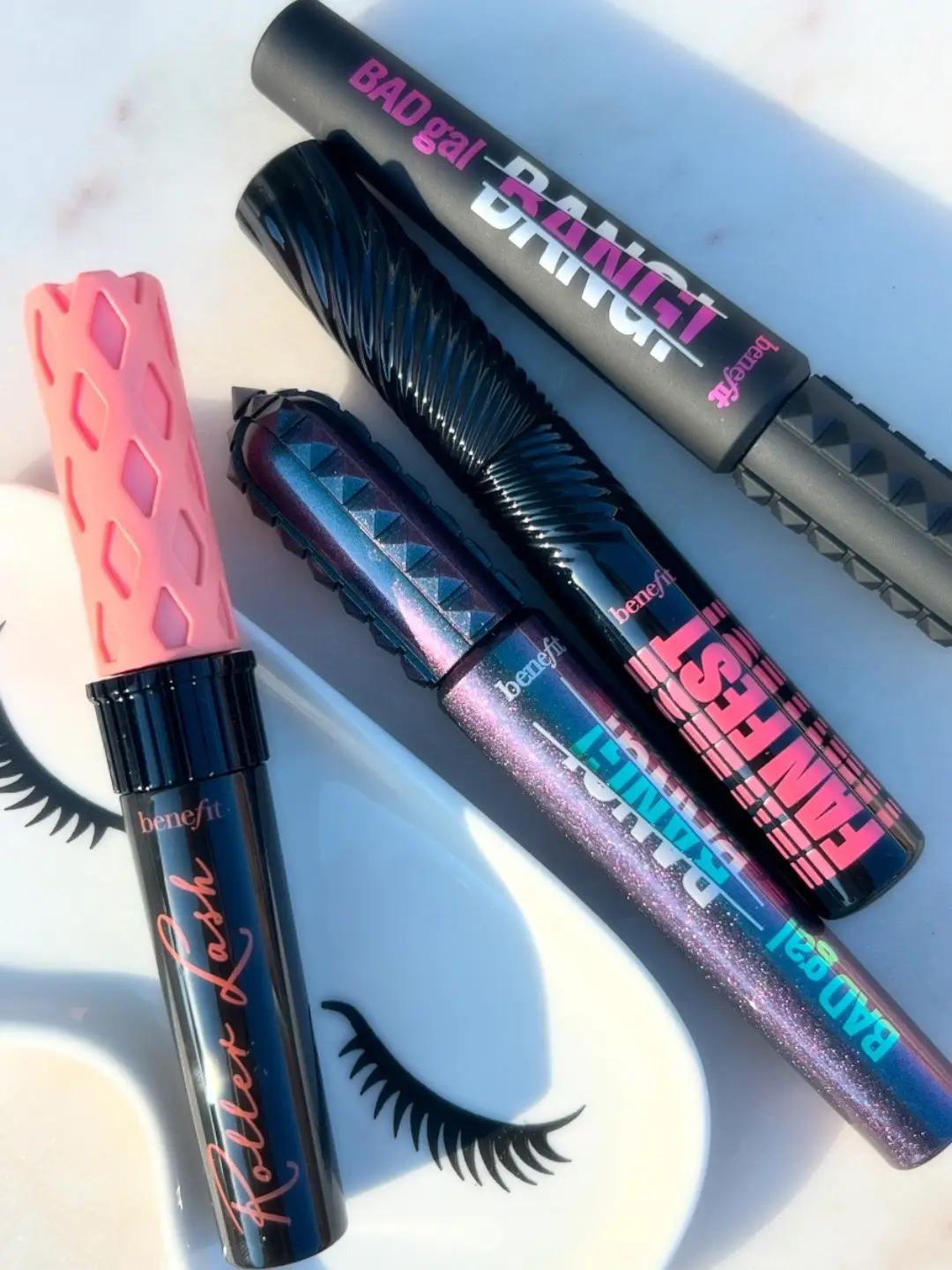 Soft Glam? Full Glam? Drama Queen?… …. @benefitcosmetics is the plug for every vibe… 👁️✨💞 Pictured: @Benefit Cosmetics  - BadGal Bang! mascara: Volumizing  - Roller Lash mascara: curling & lifting  - Fan Fest: Fanning & Volumizing  - BadGal Bang! Waterproof: Waterproof Volumizing  Thank you so much Benefit Cosmetics & Benefit Club Pink for sharing them with me! 💞 #benefitcosmetics #benefitclubpink #benefitbrows #mascara #makeup                         