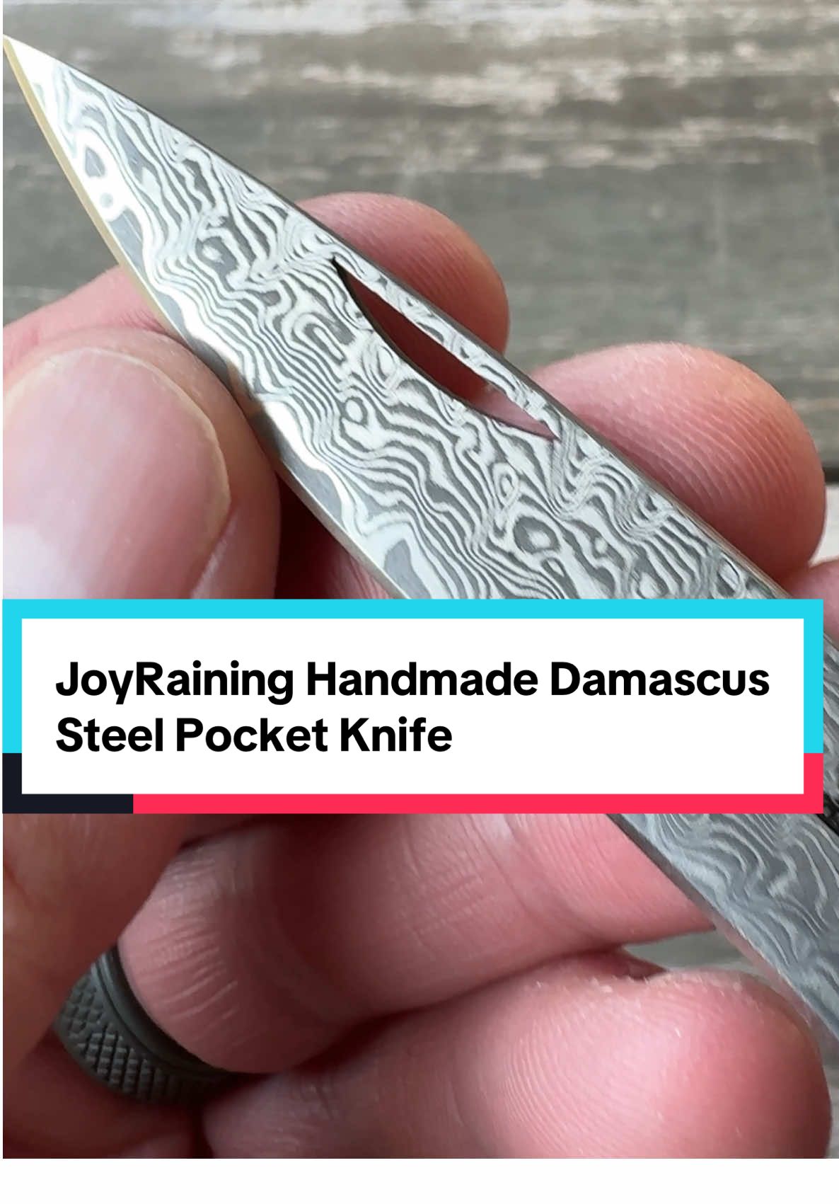 JoyRaining Handmade true Damascus steel pocket knife #damascussteel #giftsforhim @JoyRaining #edcknife #tiktokmademebuyit #fyp