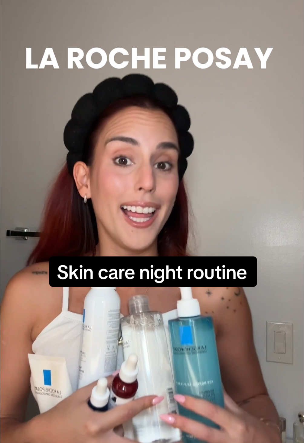 Mi skin night routine pero en inglish 🥹 #fyp  Products @LaRochePosayUS #skincareroutine 