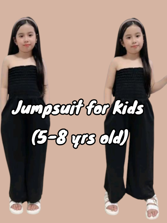 Sunny&Co Crepe Fabric Fashion Casual Kids Two Pockets Smocking Jumpsuit Overall For Girl's(5-8y/o) #jampsuit #jampsuitforkids #kidsfashion #kidswear #fyp 