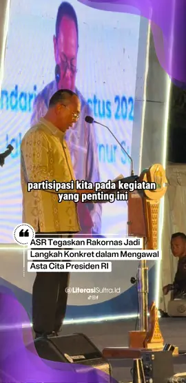 ASR tegaskan Rakornas PHD Tahun 2025 Sultra menjadi  langkah konkret dalam mengawal Asta Cita Presiden RI #rakornas #rakornasphd2025 #sultra #asr #andisumangerukka 