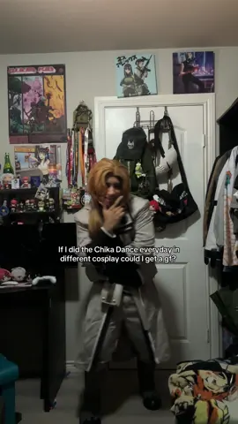 ngl this dance took me forever to record n memorize yeah not doin this 😭 but what if I did do it in cosplay everyday would it work guys  . . #fyp #mushokutensei #cosplay #chikadance #kaguyasamaloveiswar 