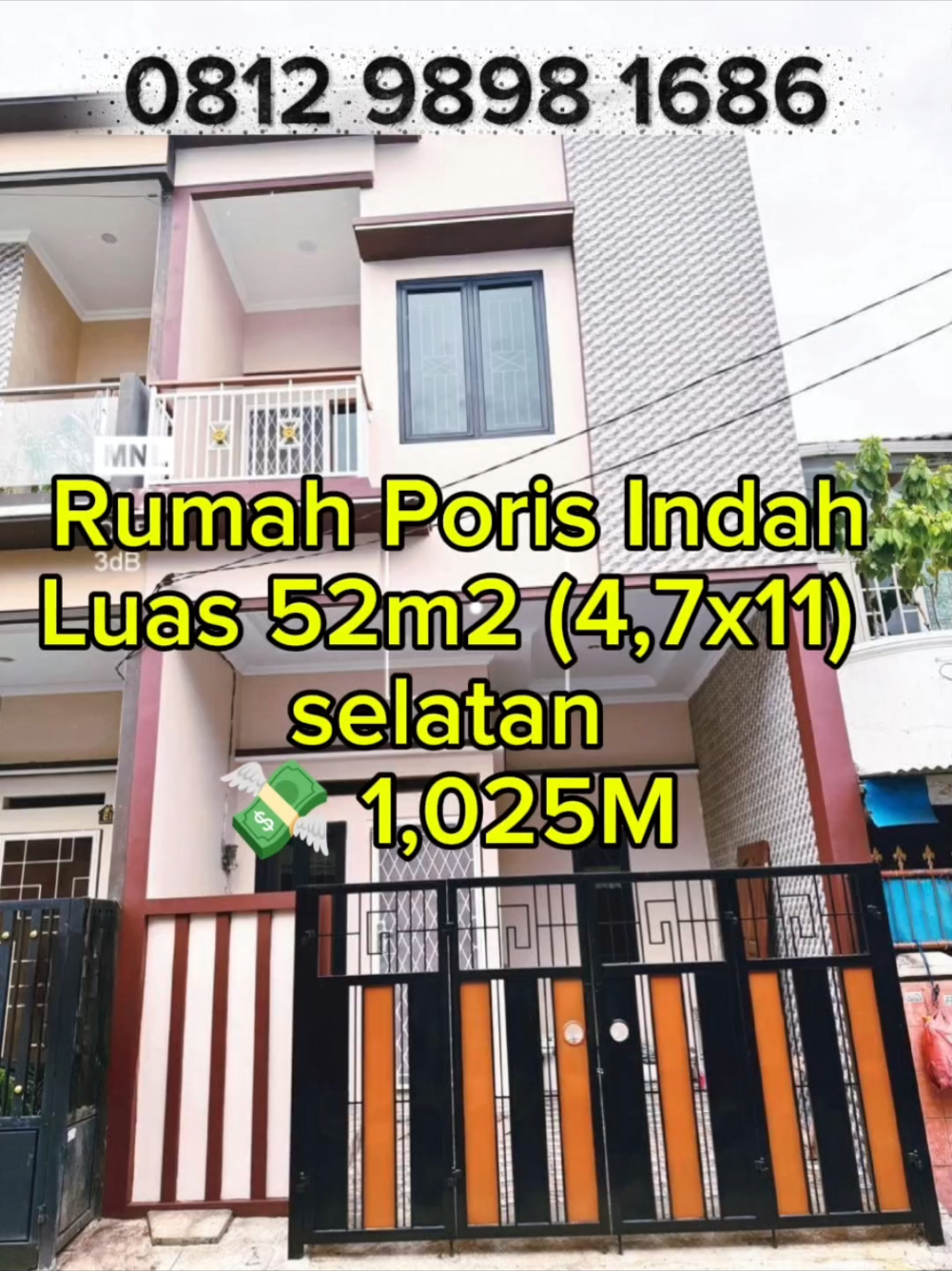 🗣️🗣️Rumah Poris Indah🚨🚨 Luas 52m2 (4,7x11)  2 Lantai  KT 3 KM 2 Shm Hadap selatan 💸 1,025M nego Marrysca  081298981686 0809 #porisindah #rumahtangerang #rumahporis #rumahporisdijual #rumahporisindahdijual 