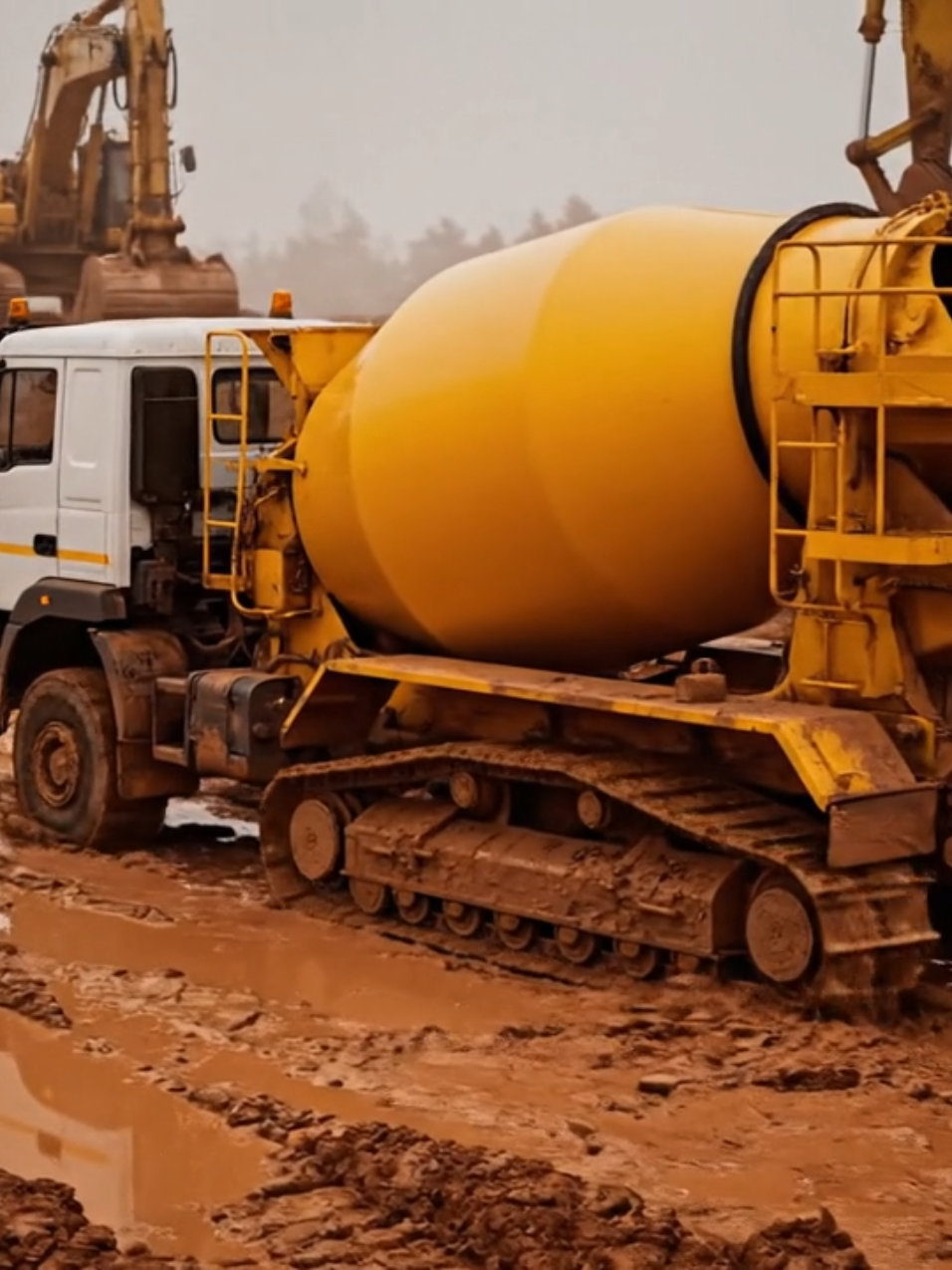Truk Molen Berjalan Di Lumpur#trukmolen #truksemen #ai #veo3 #lumpur