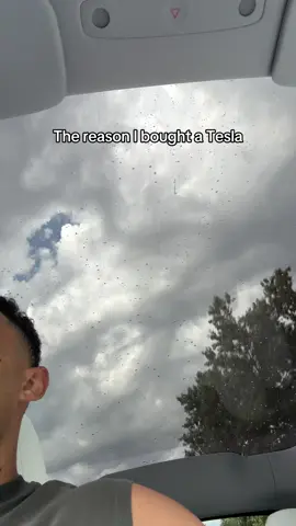 There’s many reasons why I bought a Tesla but this panoramic sunroof sold me 🤌🏽 #tesla #modely #panoramicviews #rainasmr #electricvehicle 