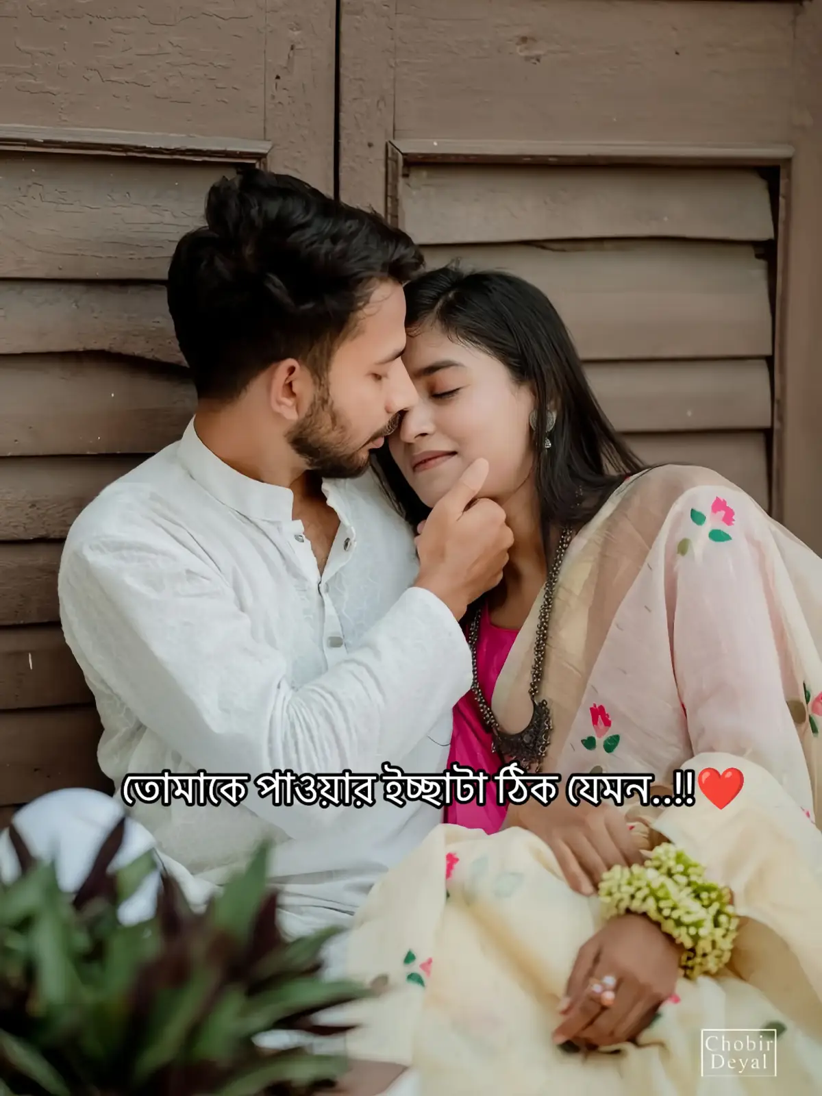 তোমাকে পাওয়ার ইচ্ছাটা ঠিক যেমন, একজন অন্ধ মানুষ সারা জীবন শুধু একবার চোখ মেলে এই রঙিন পৃথিবীটা দেখতে চায় সে জানে পারবে না, তবুও আশাটা কমে না, তেমনি আমিও জানি হয়তো তুমি আমার হবে না, তবুও তোমায় পাওয়ার ইচ্ছেটা মরে যায় না বরং দিন দিন আরও বাড়ে।  তুমি না থেকেও চারপাশে ছড়িয়ে আছো, তোমার নাম নেই তবুও প্রতিটা কথার মাঝে তুমি, তোমার ছায়া নেই তবুও প্রতিটা স্বপ্নে শুধু তুমিই ভেসে থাকো তোমাকে না পেলে বুঝি না কী যেন অসম্পূর্ণ থেকে যায়, সবকিছু ঠিকঠাক চললেও মনে হয় কিছু একটা নেই আর সেটা তুমি। তোমার সাথে একটা কথাও না বলেও, তোমার পাশে না থেকেও, তোমার হাত না ধরেও আমি শুধু চাই তোমাকে; যেমন করে অন্ধ মানুষ আলোর কল্পনায় বাঁচে, তেমনি আমি তোমার স্মৃতির আলোতে বেঁচে থাকি; তুমি যদি একদিন জেনে ফেলো কতটা ভালোবাসা জমা আছে তোমার নামে, হয়তো একবার হলেও ফিরে তাকাবে, আর সেই একবার দেখা আমার সারা জীবনের জন্য অনেক কিছু…!❤️🌺