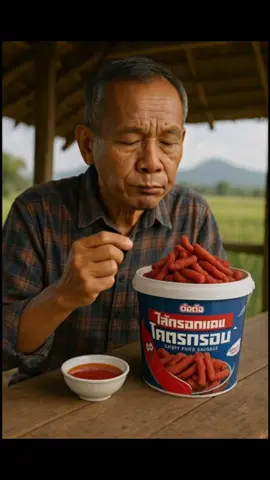 ใส้กรอกแดงโคตกรอบไร้มัน อร่อยมาก #aithaistyle #ai #ไส้กรอกแดง #ถังถัง #ขนมทานเล่น 