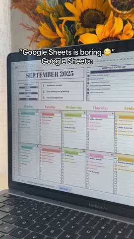 Who said Google Sheets is boring? 💫 #googlesheets #digitalplanner #fyp #productivity #planwithme 