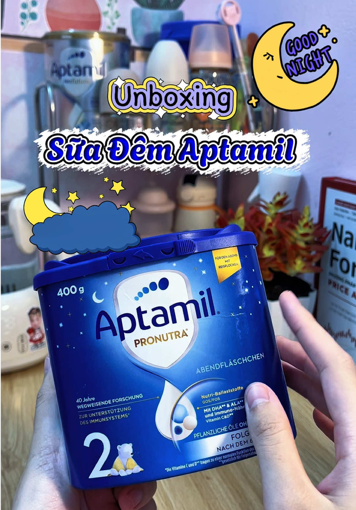 Unbox sữa đêm Aptamil ngày mưa 🌧️🌧️🌧️ #suadem #aptamil #germany #mevabe 