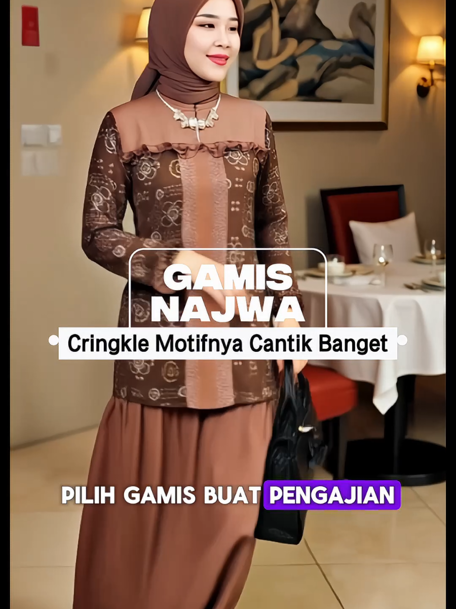 Saatnya tampil elegan di setiap acara. Gamis Najwa bikin kamu anggun tanpa ribet. #gamiswanita #gamismuslimah #gamiscantik #gamismurah #gamisviral 
