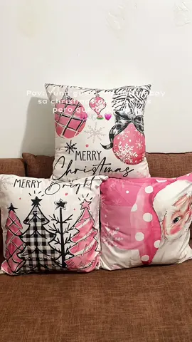 pink pa rin kahit christmas decorations 🎀 #fyp #pillowcase #christmaspillowcase #pinkpillowcase 