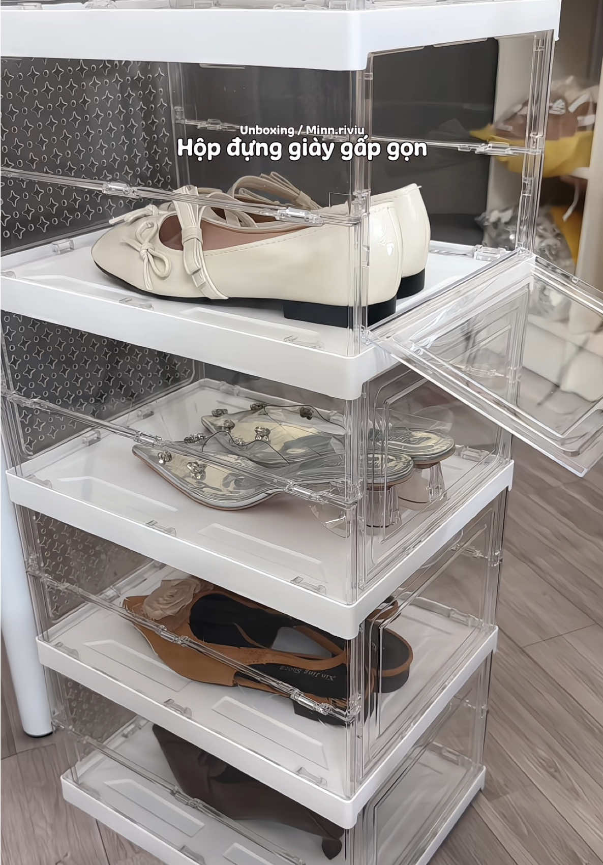 Hộp đựng giày gấp gọn đa năng #hopdunggiay #hopdunggiaygapgon #dogiadung #minnriviu #unboxing 