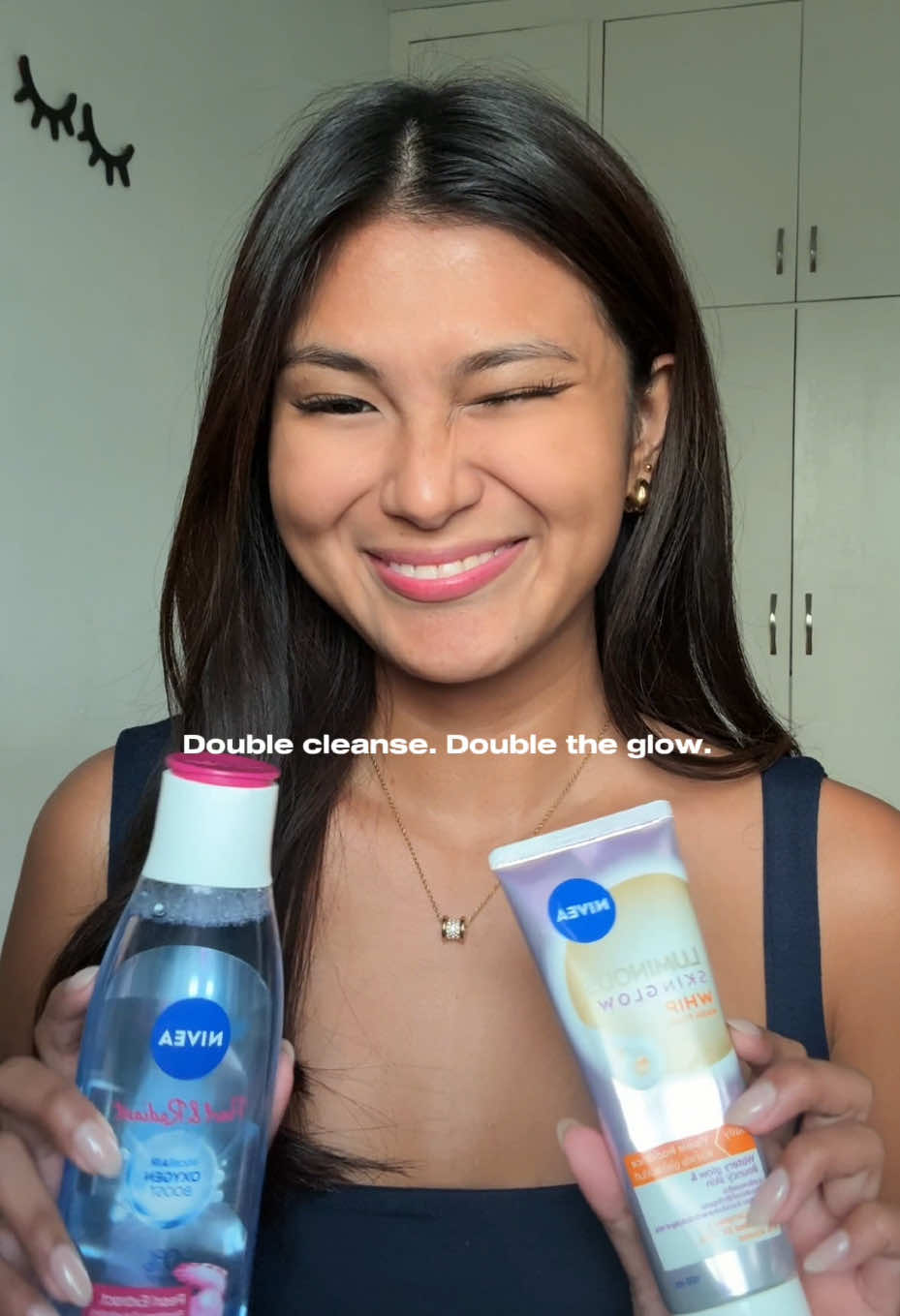 double cleansing has been a game changer for my skin 🫶🏼 I start with NIVEA MicellAIR to remove dirt & makeup in one swipe, then follow with the new NIVEA Luminous Skin Glow Foam for that fresh, bright, and hydrated glow ✨ trust me, 2 steps is all you need!  @NIVEA PH 