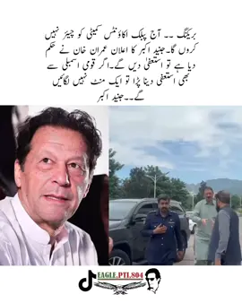 Breaking .. I will not chair the public accounts committee today. Junaid Akbar announced Imran Khan has ordered, he will resign. If he had to resign from the National Assembly, he will not take a minute. Junaid Akbar