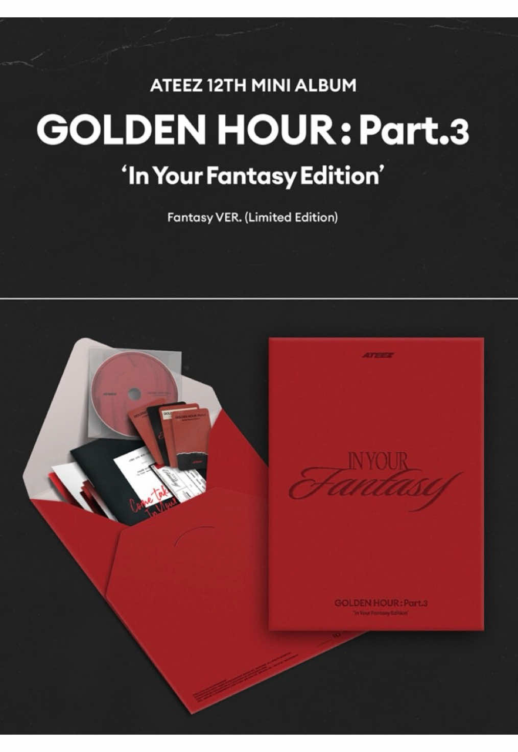 '에이티즈 (ATEEZ) - GOLDEN HOUR : Part.3 ‘In Your Fantasy Edition’ [Fantasy VER.](Limited Edition)' #staytiny #kpop #kpopalbum #ateez #ateez_official_ #atiny #atinyateez #kpopunboxing #inyourfantasy #goldenhour_part3 #hongjoong #seonghwa #yunho #yeosang #san #mingi #wooyoung #jongho 