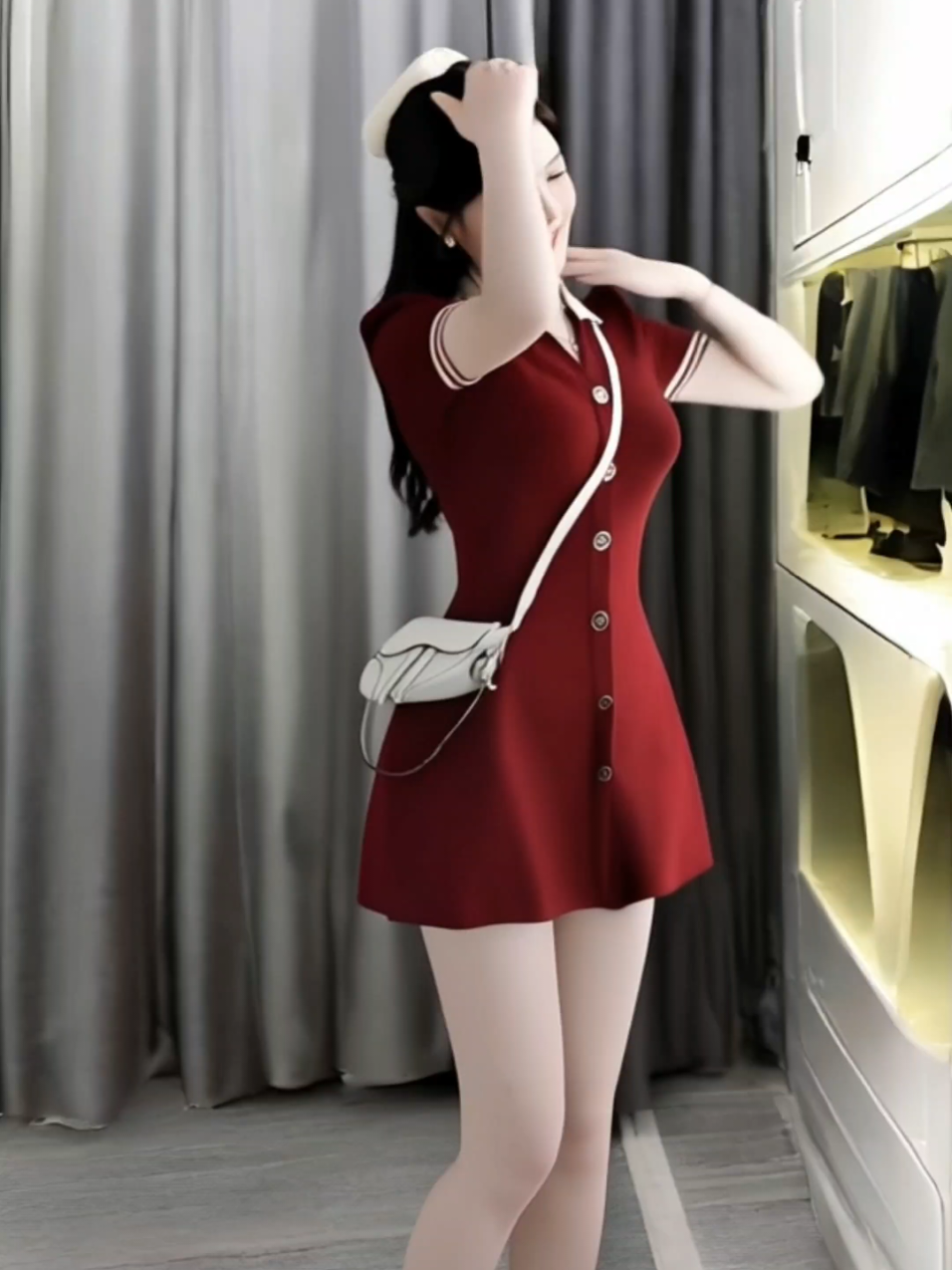 Đầm Body Form ngắn đính Nút, thân cổ trụ phối sọc hình V tay ngắn, chất thun gân tăm trẻ trung, năng động, đi chơi, đi dạo phố #xuhuong #hottrend #shopmailan #damdutiec #damnuxinh #đầm_xinh #dambody @Ngọc  Hà 