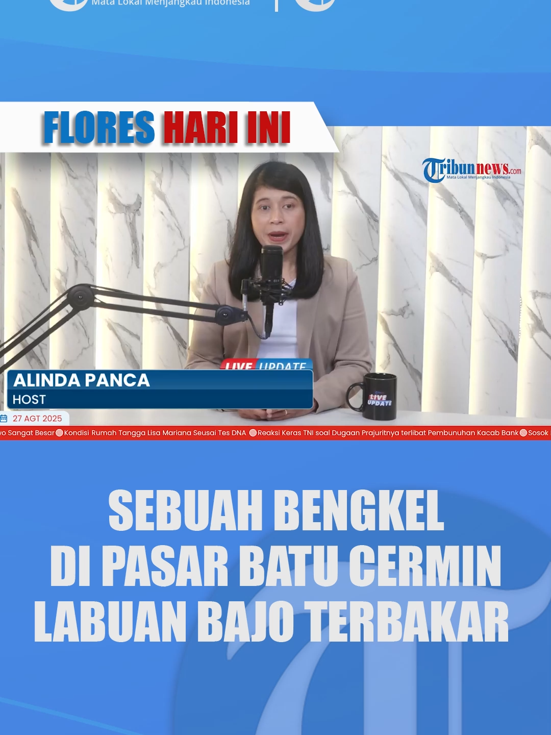 FLORES HARI INI: Sebuah Bengkel di Pasar Batu Cermin Labuan Bajo Terbakar Download aplikasi berita TribunX di Play Store atau App Store untuk dapatkan pengalaman baru. TRIBUNFLORES.COM, LABUAN BAJO - Sebuah bengkel yang berada di kawasan Pasar Rakyat Batu Cermin, Kecamatan Komodo, Kabupaten Manggarai Barat, Nusa Tenggara Timur (NTT), dilaporkan terbakar pada 26 Agustus 2025 petang, mengakibatkan kepanikan warga dan pedagang di sekitar lokasi. Peristiwa kebakaran ini sempat terekam kamera ponsel milik warga dan viral di media sosial khususnya facebook. Salah satu akun yang sempat memposting kejadian tersebut yakni @Krityan Moy. Dalam unggahan di akun facebook @Krityan Moy, tampak warga diliputi kepanikan. Warga nampak membludak menyaksikan kobaran api yang membumbung tinggi membakar bangunan bengkel yang belum diketahui secara pasti pemilik bengkel tersebut. Artikel ini telah tayang di Tribunflores.com dengan judul BREAKING NEWS: Sebuah Bengkel di Pasar Batu Cermin Labuan Bajo Terbakar , https://flores.tribunnews.com/2025/08/26/breaking-news-sebuah-bengkel-di-pasar-batu-cermin-labuan-bajo-terbakar. Video lengkapnya bisa ditonton di YouTube TribunFlores.com dengan judul FLORES HARI INI: Sebuah Bengkel di Pasar Batu Cermin Labuan Bajo Terbakar, https://youtu.be/vT132m2QllE Program: Flores Hari Ini Penulis Berita: Nofri Fuka Editor Berita: Nofri Fuka Editor Video: Ian Taopan #kebakaran #labuanbajo #tribunflorescom   #TribunNews #tribunFlores  #viral #video  #trending #beritahariini  #Floresupdate  #beritaFloreshariini #beritaterkini  #beritanasional  #warganet #hottopic  #Viralnews #beritaviral  #Shorts