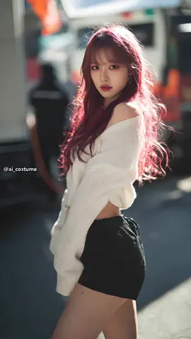 빨강머리 ✨ 햇살 아래 빛나는 오프숄더 니트 스타일! Radiant red hair and chic off-shoulder knit look. #빨간머리 #오프숄더 #패션 #RedHair #OffShoulder #Fashion #KBeauty #ビューティー #ファッション #TócĐỏ #ThờiTrang #PeloRojo #Moda #CabeloVermelho #Moda