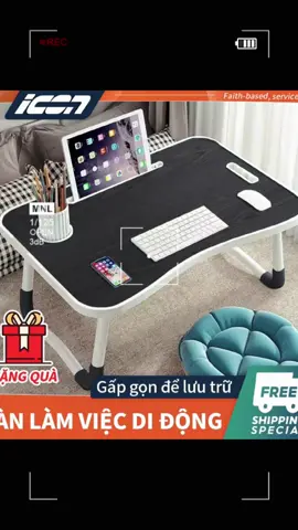 Bàn làm việc tại nhà gọn nhẹ, tiện lợi! 🚀 Chỉ 3s gấp gọn, tiết kiệm không gian tối đa. Perfect cho dân văn phòng, sinh viên! 💻✨ #banlamviec #bangapgon #dovanghe #workspace #homeoffice