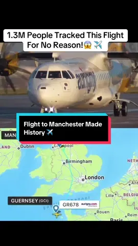 The world stopped to watch… but nobody knows why. ✈️ Aurigny Flight GR678 became one of the most tracked flights in history over 1.3 million people followed a routine hop from Guernsey to Manchester. Mystery or madness? 👀😱 #guernsey #unitedkingdom #aviation #travel #fyp 