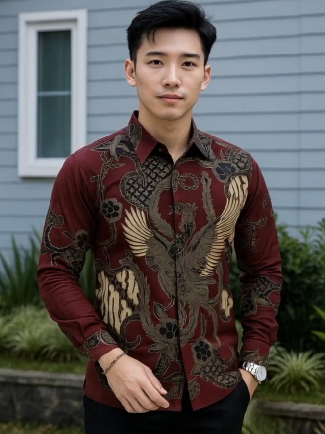 Kemeja batik pria lengan panjang motif kekinian modern #batik #batikpria #kemejabatik 