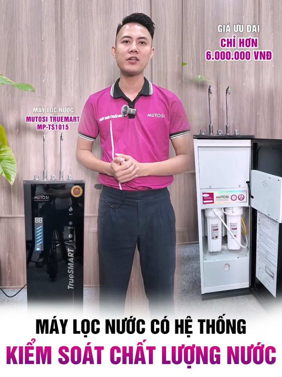 Máy lọc nước nhắc lịch thay lõi, hiển thị chỉ số phản ánh mức độ sạch của nước #mutosi #maylocnuoc #locnuoc #maylocnuocmutosi #giadinh 