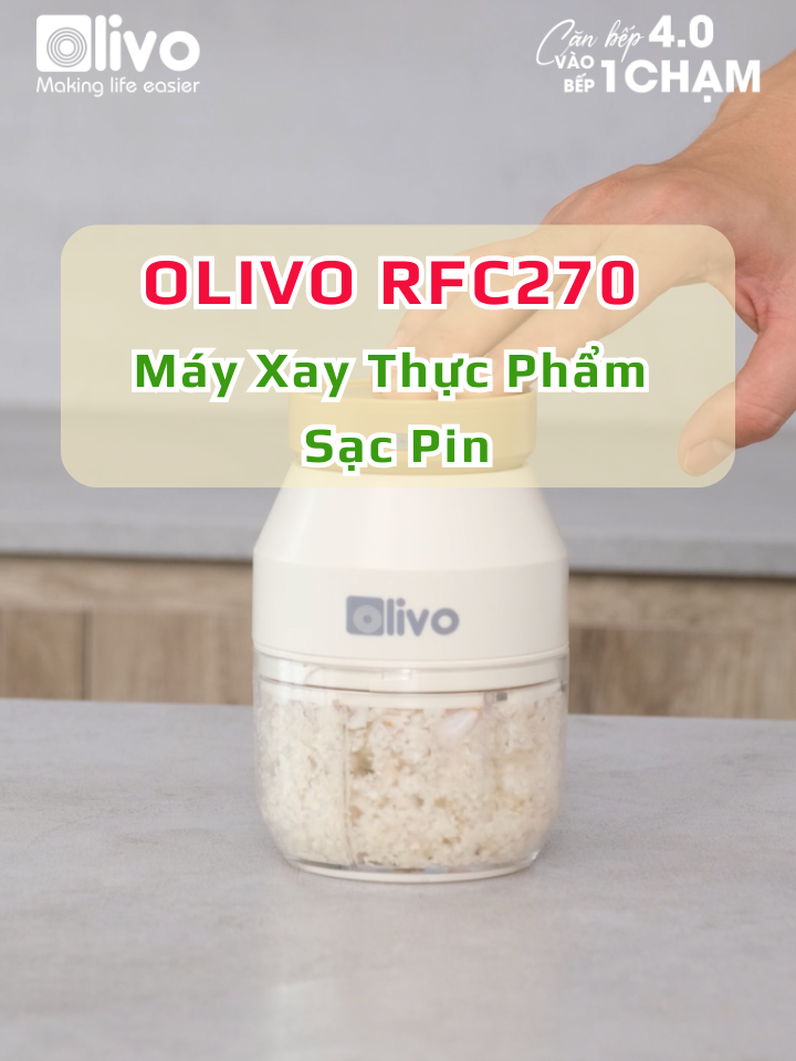 Máy Xay Thực Phẩm Đa Năng Sạc Pin OLIVO RFC270 - Đa Năng - Tiện Lợi #olivo #mayxaythucpham #rfc270