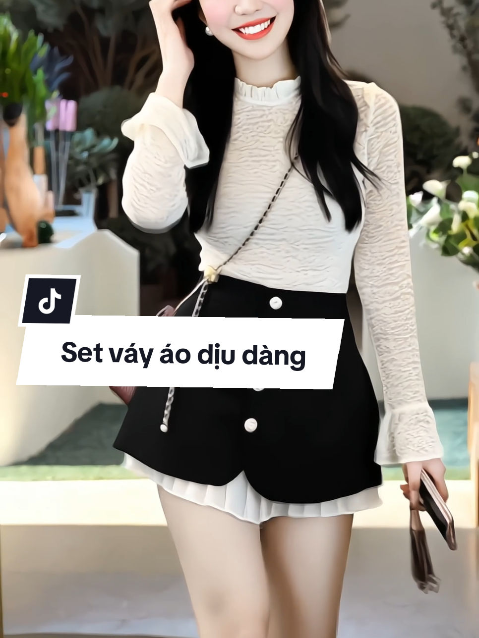 Set váy đầm áo thun ren tay loe mix chân váy đính cúc đá(có quần bảo hộ) xinh xắn. Thời trang tiểu thư thanh lịch dạo phố, tiệc, đi chơi dành cho nàng nè #setvayao #setdonu #setdoxinh #xuhuong #ThoiTrendNu 