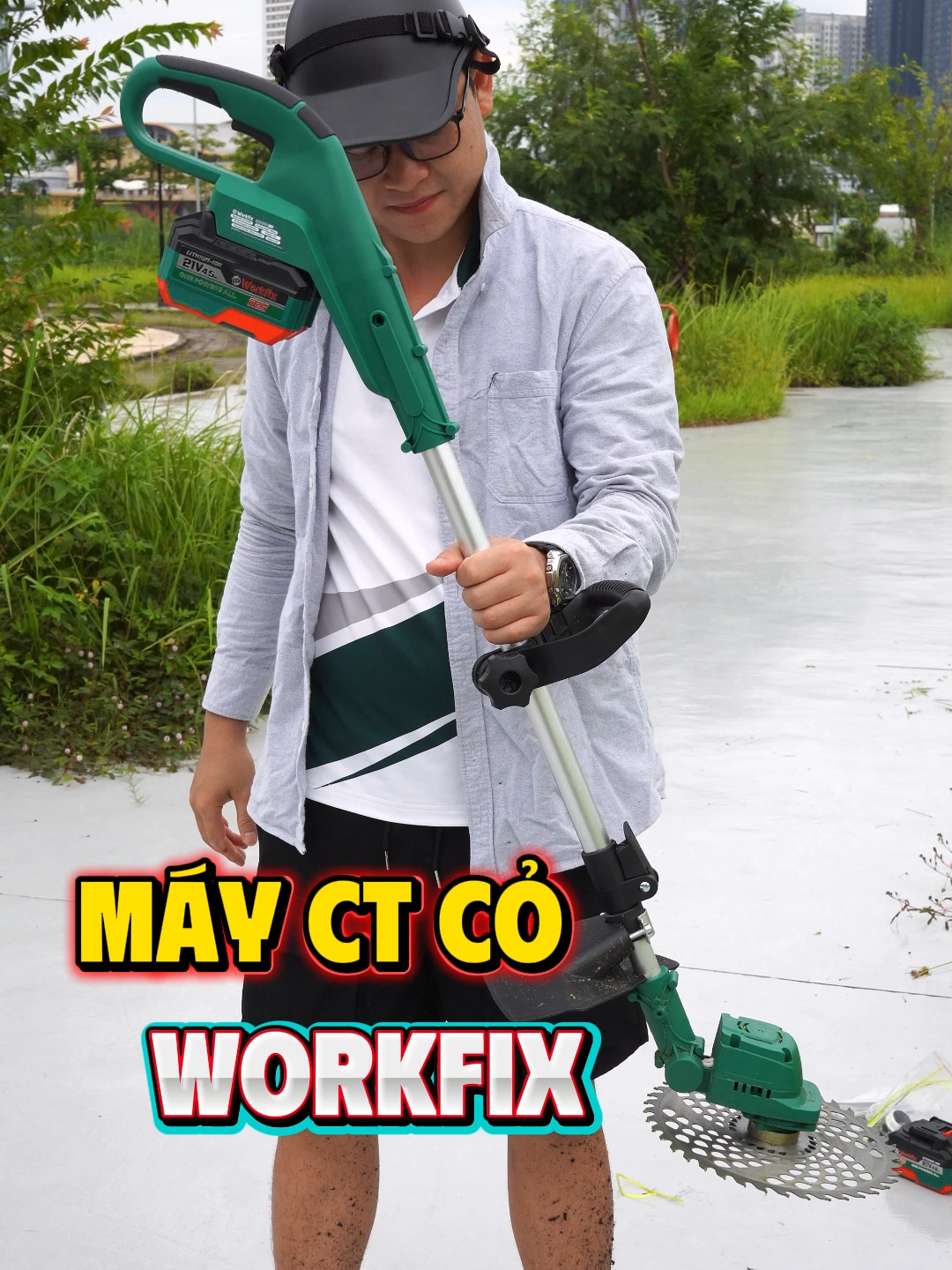 Cắt cỏ dùng pin Workfix #workfix #boshun #máy #máycatco #máycắtcỏpin #máycatcoworkfix