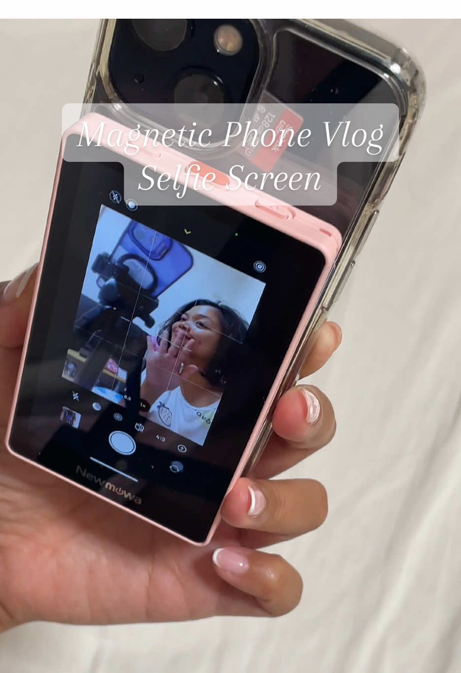 Magenetic Phone Vlog Selfie Screen 😍 #musthaves #vlogselfiescreen #tiktokshopjapan #fyp 