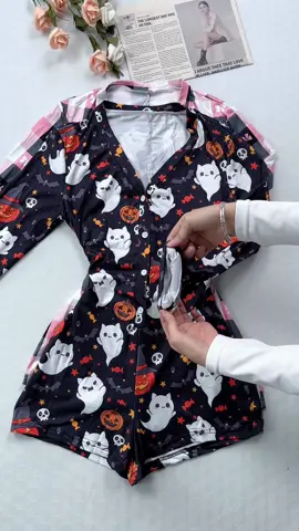 Halloween themed one-piece pajamas!!!! 👻👻👻#earthtone #beautifulyou #dealsfordays #toocute #OOTD                     