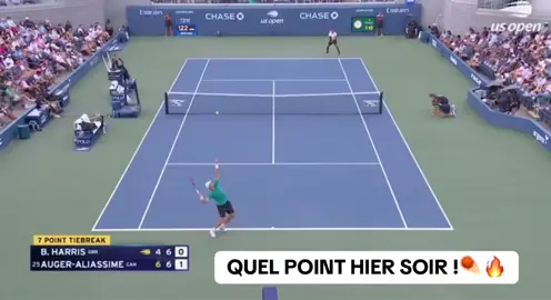 MAGNFIQUE ÉCHANGE â New York hier soir entre le Canadian auger-Aliassime 🇨🇦 et le britannique Harris 🇬🇧 !🔥😮‍💨 #america #USOpen #fyp #france🇫🇷 #tik_tok @Tennis TV @Eurosport France 