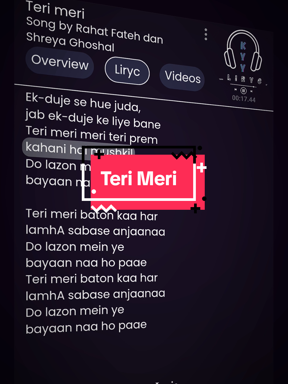 Teri Meri🎧|𝑳𝒚𝒓𝒊𝒄🎶| #rahatfateh #sherayaghoshal#lirycsong🎶 #fyp #fyppppppppppppppppppppppp 
