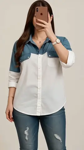 SISTERJEANS - Kemeja Jeans Kombinasi Wanita Casual Trendy Dan Kualitas Premium #kemejajeans #kemejawanita #kualitaspremium👍🥰 