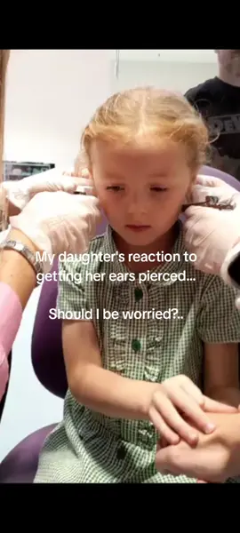 Did you expect that 🤣🤣 Not sure I should be worried that she's a little crazy human in the making, didn't even blink 🫣🤣 #earpieceing #funnykids #bravegirls 