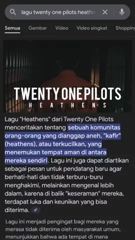Heathens - Twenty One Pilots BUKAN BERMAKSUD APA-APA, SAYA HANYA MENCINTAI MUSIC #twentyonepilots #heathens #heathenstwentyonepilots #music #fyp 