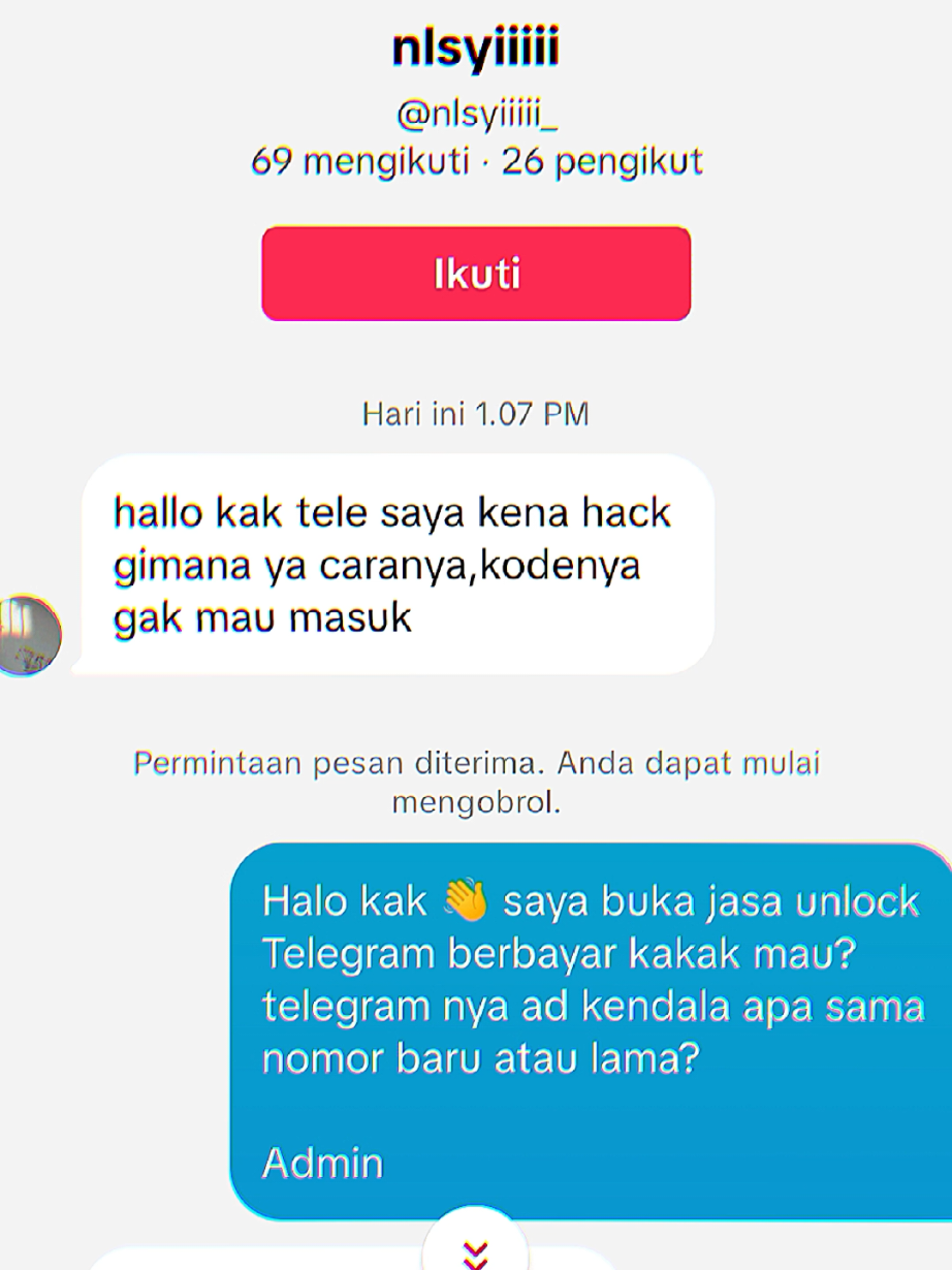 Kita amanah kok 🙏😇 asalkan gak banyak parlente aja, sama dengerin arahan kita yok dm guys 🙌 #jasa #unlock #otp #telegram #fypppppppppppppppppppppp 