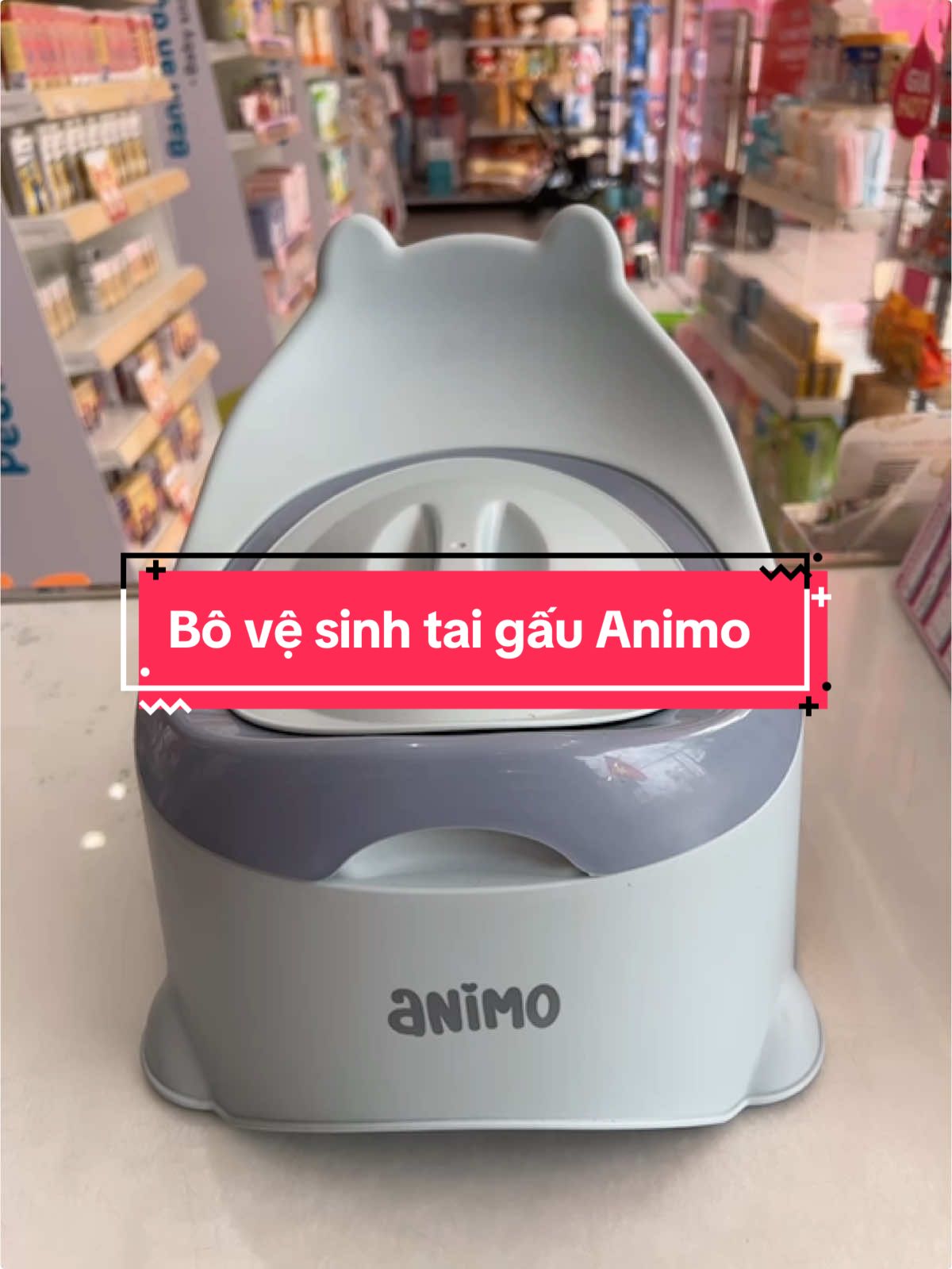 Bô vệ sinh tai gấu Animo #bô #bovesinh #animo #concung #xuhuong #mebimsuachamcon #mebimsua #mevabe 