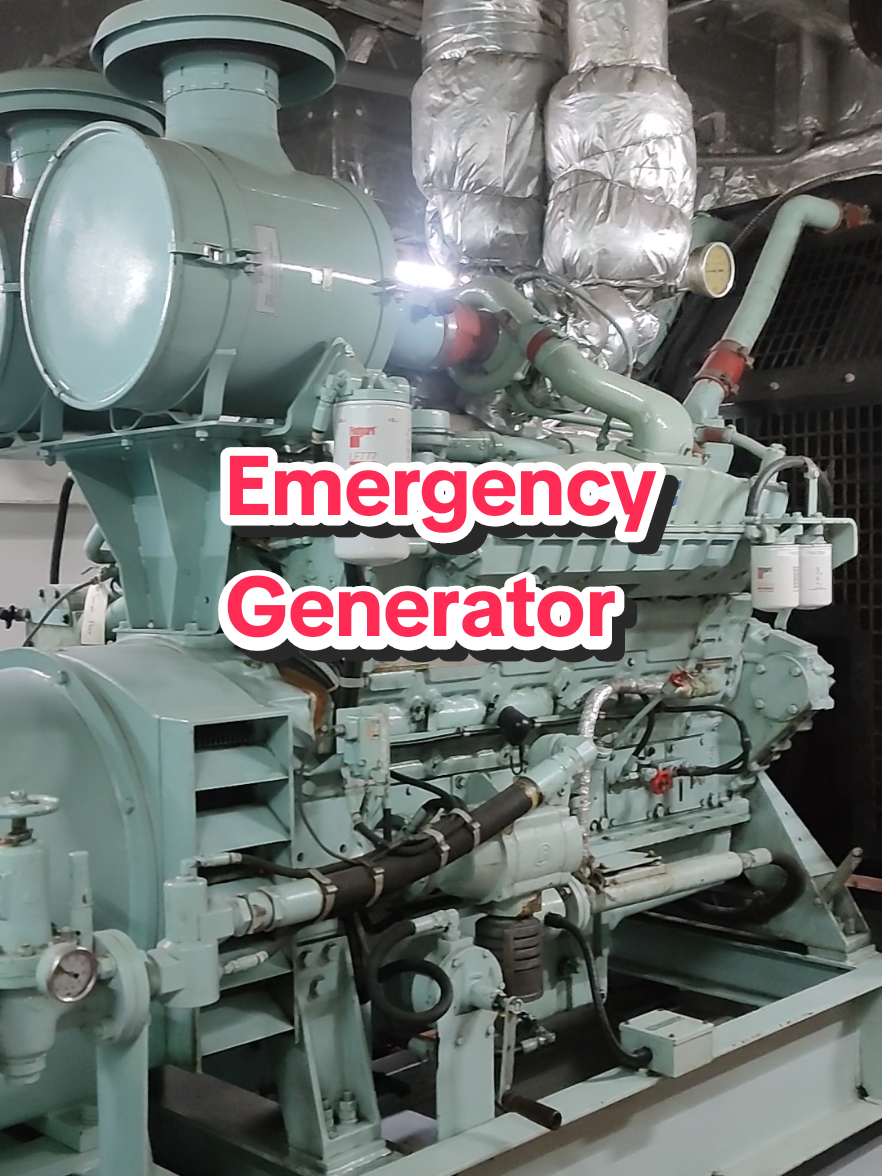The emergency generator on a ship is a critical backup power source designed to automatically supply electricity to essential systems during a main power failure (blackout). It ensures the ship can maintain critical operations for safety, navigation, and communication. #MarineEngineer #MarineEngineering #EngineRoomLife #MerchantNavy #SeafarerLife #LifeAtSea #EngineeringAtSea #EngineDepartment #MarineLife  #MaritimeIndustry #SeamanLife