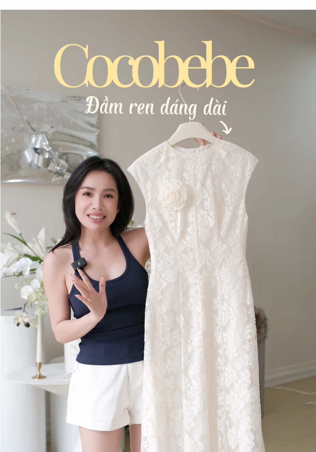 Em đầm ren xinh này kéo mood của Hai lên zữ luôn á bây ơiiii #thanh1m5 #1m5review #1m5reviewquầnáo #damxinh #dress 