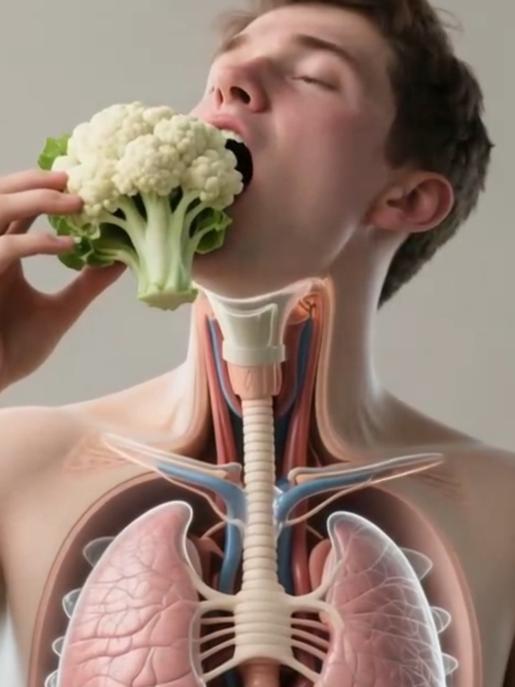 What happens when you eat Cauliflower 😱😱😱😱😱 #3d #anatomy #viral #sideeffects #cauliflower 