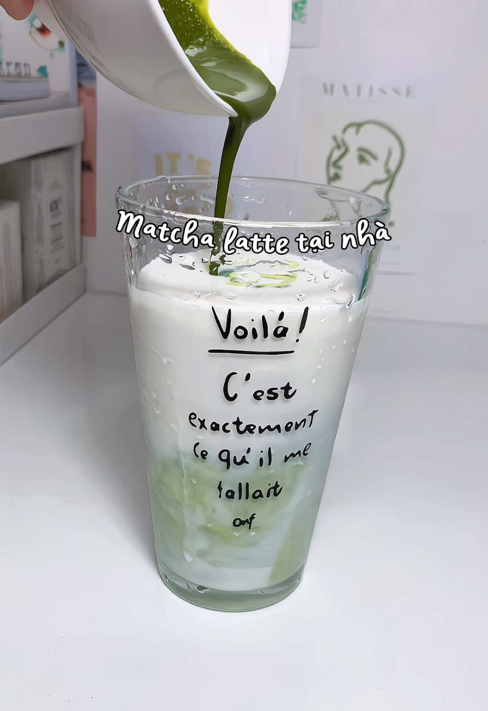 Pha matcha latte tại nhà siu dễ 🍵#matcha #matchalatte #xuhuong #trending 