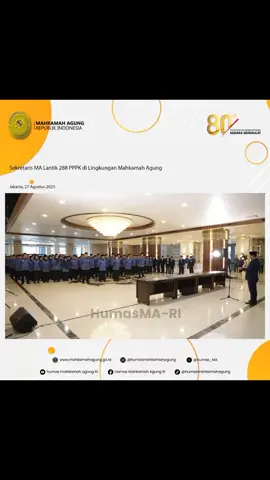 SEKRETARIS MA LANTIK 288 PPPK DI LINGKUNGAN MAHKAMAH AGUNG Berita selengkapnya silahkan klik https://mahkamahagung.go.id/id/berita/6890/sekretaris-ma-lantik-288-pppk-di-lingkungan-mahkamah-agung atau kunjungi website resmi Mahkamah Agung RI di www.mahkamahagung.go.id untuk melihat berita lainnya. #mahkamahagungri #humasmahkamahagung 