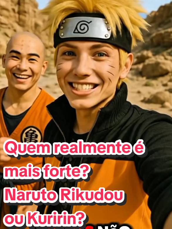 E se Kuririn enfrentasse Naruto em uma luta realista feita com IA Veo3? anime .  #dragonball #vs #naruto #ai #fyp 