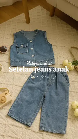 Setelan jeans lucu anak perempuan  #setelananak #onesetanakperempuan #kidsfashion #OOTD 