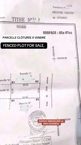 *🏞️ #PARCELLE CLÔTURÉE  À #VENDRE AU #BENIN #COTONOU #AGLA 🏞️*  non loin de CEG ENTENTE et  à environ 100m du goudron  avec ✔️Une Superficie de 297m2  📚Titre foncier personnel  *💸 Prix de #vente : 23 millions FCFA négociable légèrement* 👉🏻L’acquéreur devra s’acquitter d’une commission aux #agent #immobilier  *🕹️ FRAIS DE DÉPLACEMENT POUR LA VISITE 5.000Fcfa* #videoviral #tik_tok de l’ #agence #immobiliere de #JMHV #BUSINESS ☎️ +229 01 61 93 91 18 #cotonou229🇧🇯 #Togo #togolais228🇹🇬 #france #cotedivoire🇨🇮 #canada_life🇨🇦 #canada🇨🇦 #tiktokfrance #tiktokcanada #europe #america #pourtoi .@BOSS OF JMHV BUSINESS @BIG MAN @Mr Jean-Marie HOUESSOU 