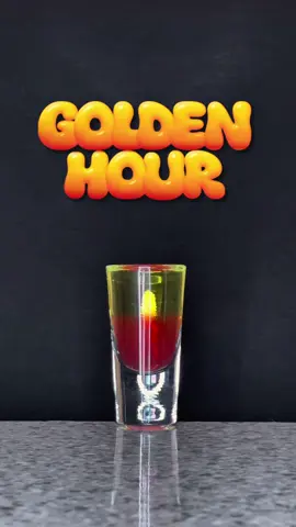 Golden Hour Shot ☀️  Passoa & Pineapple AU Vodka 🧡 #shots #cocktails #layeredshots 