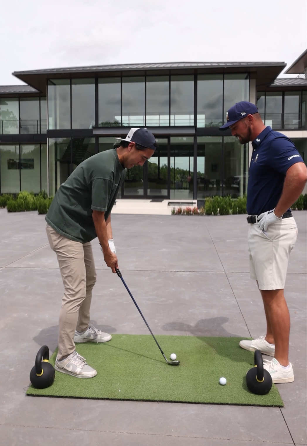 @Bryson DeChambeau let me golf over his house 